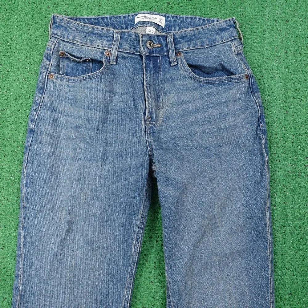 Abercrombie & Fitch Jeans Womens 26 Short Blue Mid‎ Rise 90s Straight Curve Love